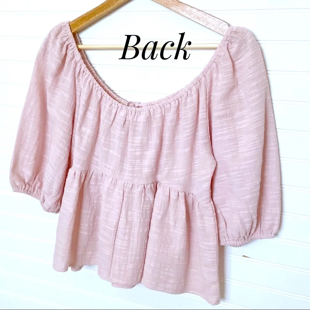 Pale Pink ⭐️NWT Textured Blouse🌸 Shorter Length - Picture 5 of 9